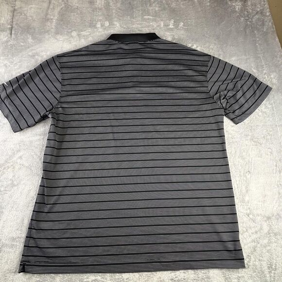 Nike Golf Polo Shirt Mens 2XL Black White Stripe Dri Fit Dry 274038-010 - Picture 3 of 13